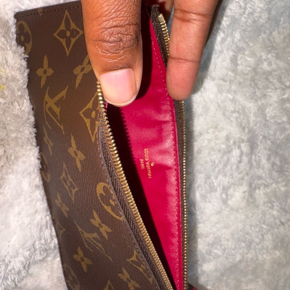 Louis Vuitton Brown and Red Monogram Clutch